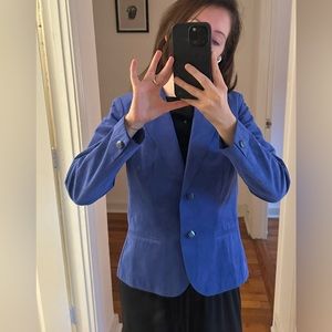 Vintage electric blue suede blazer